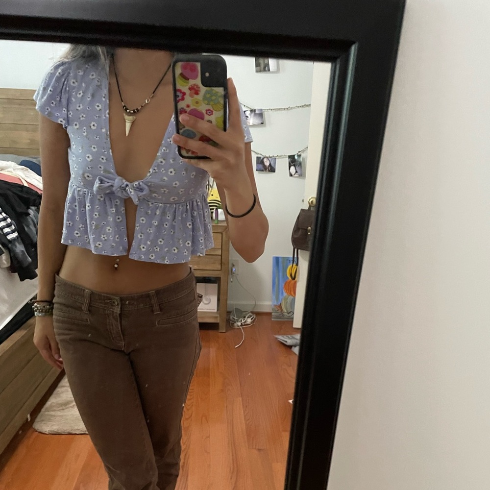 floral wrap top